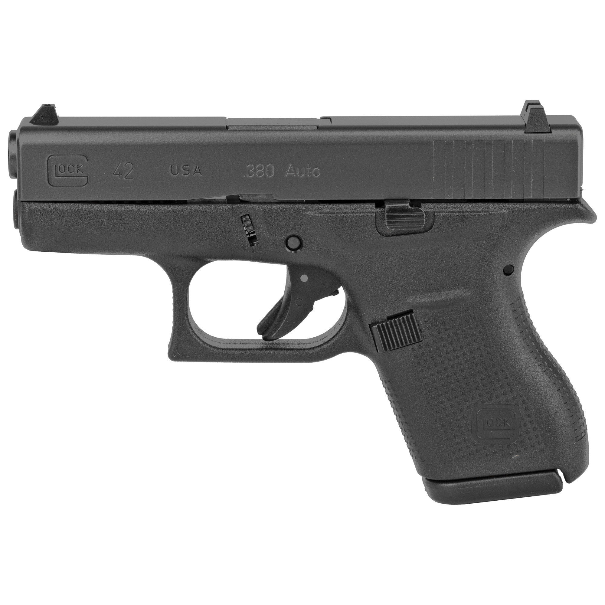 GLOCK 42 Semi-Automatic Pistol .380 ACP 3.25" Barrel 6 Rounds Polymer Frame Black (UI4250201) 764503910616