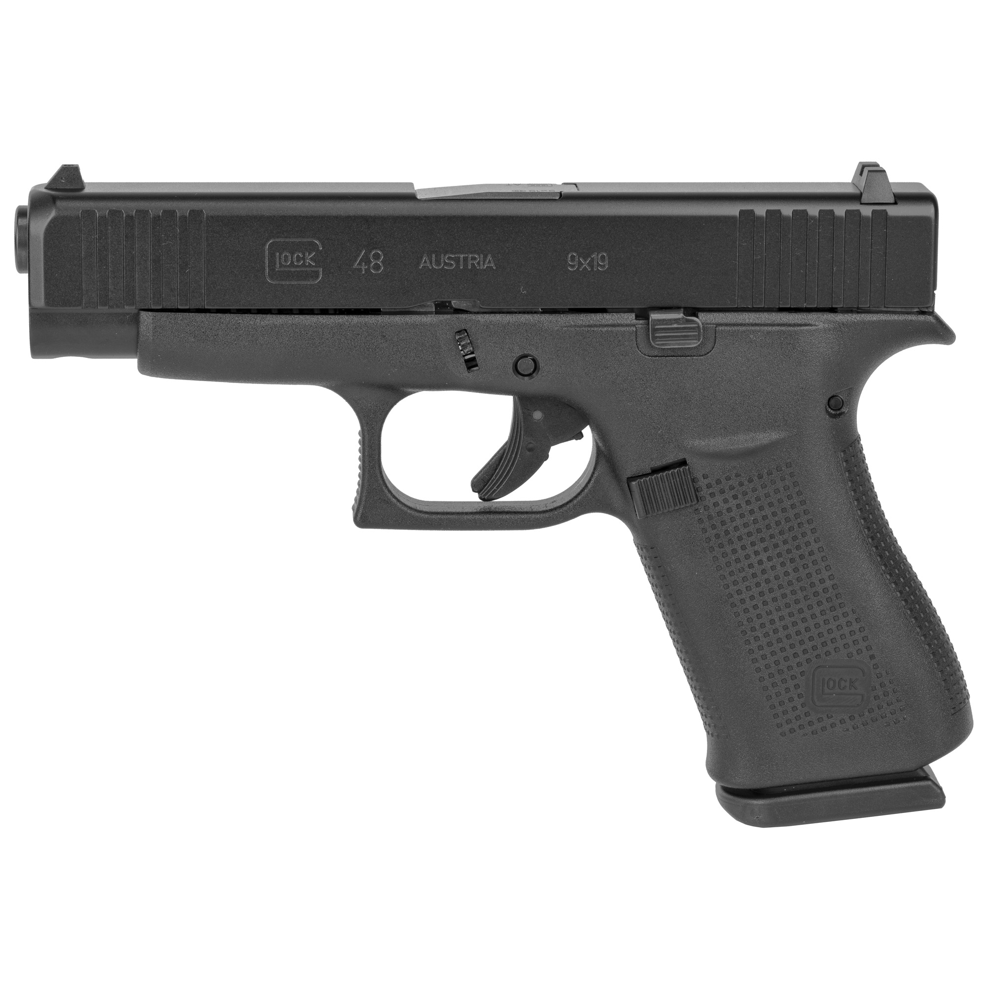 Glock G48 Compact 9mm Pistol 4.17in Barrel 10+1 Round Fixed Sights (PA4850201) 764503032653