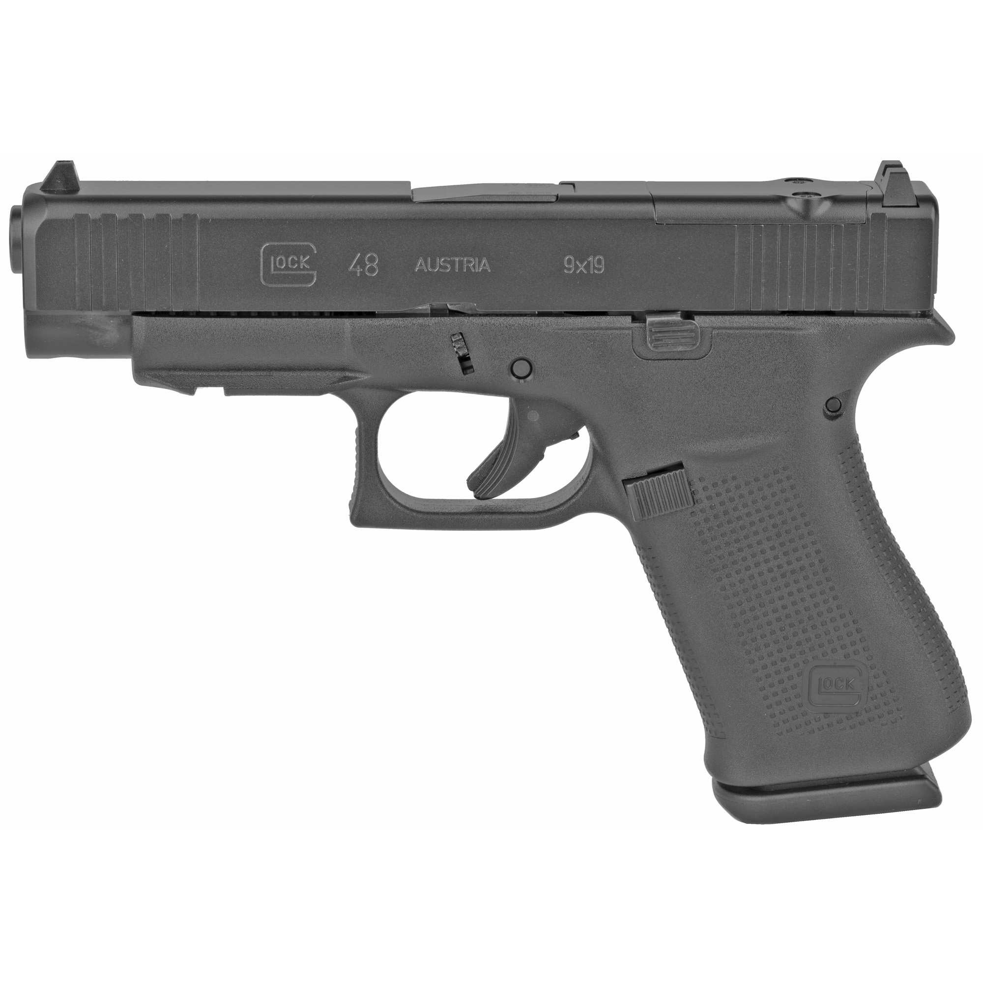 Glock G48 Compact MOS 9mm 4.17" Barrel 10-Rounds Polymer Grips, 3-Dot Sights (PA4850201FRMOS) 764503046636