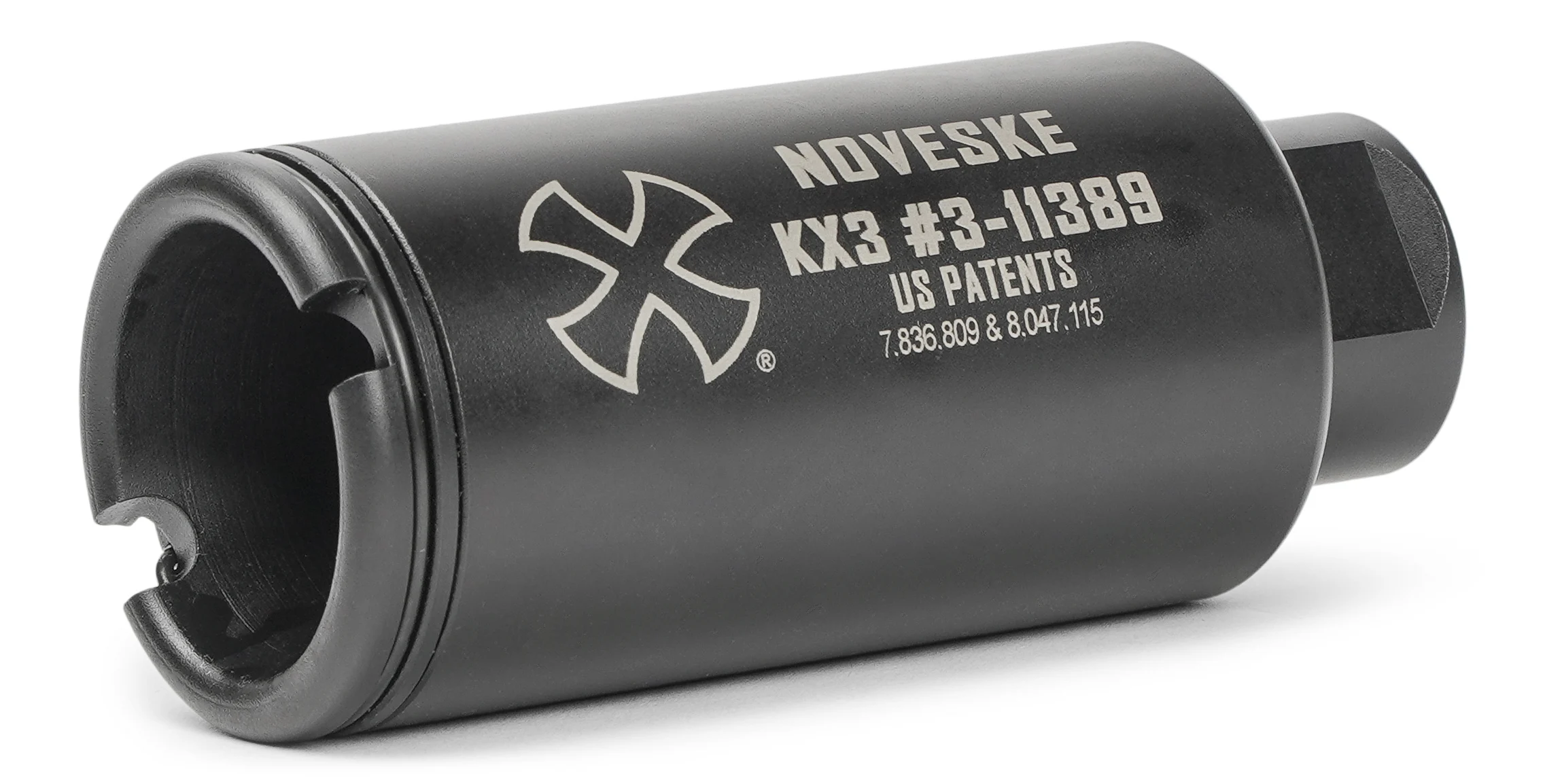 Noveske KX3 Threaded Flash Suppressor 5/8x24 Tpi. For 6.8 SPC And 7.62mm Black Phosphate Finish KX3762P (5000518) 840906103722