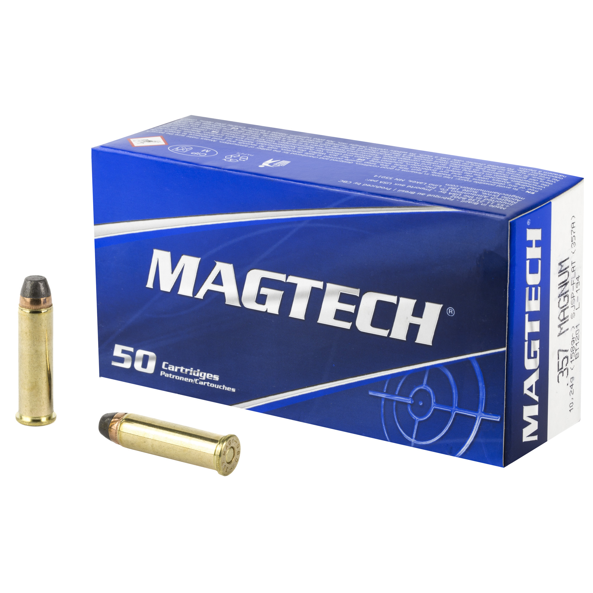 Magtech Sport Shooting 357 Magnum Ammo 158 Grain Semi JSP FN 50 Rounds, 357A, UPC: 754908110018,