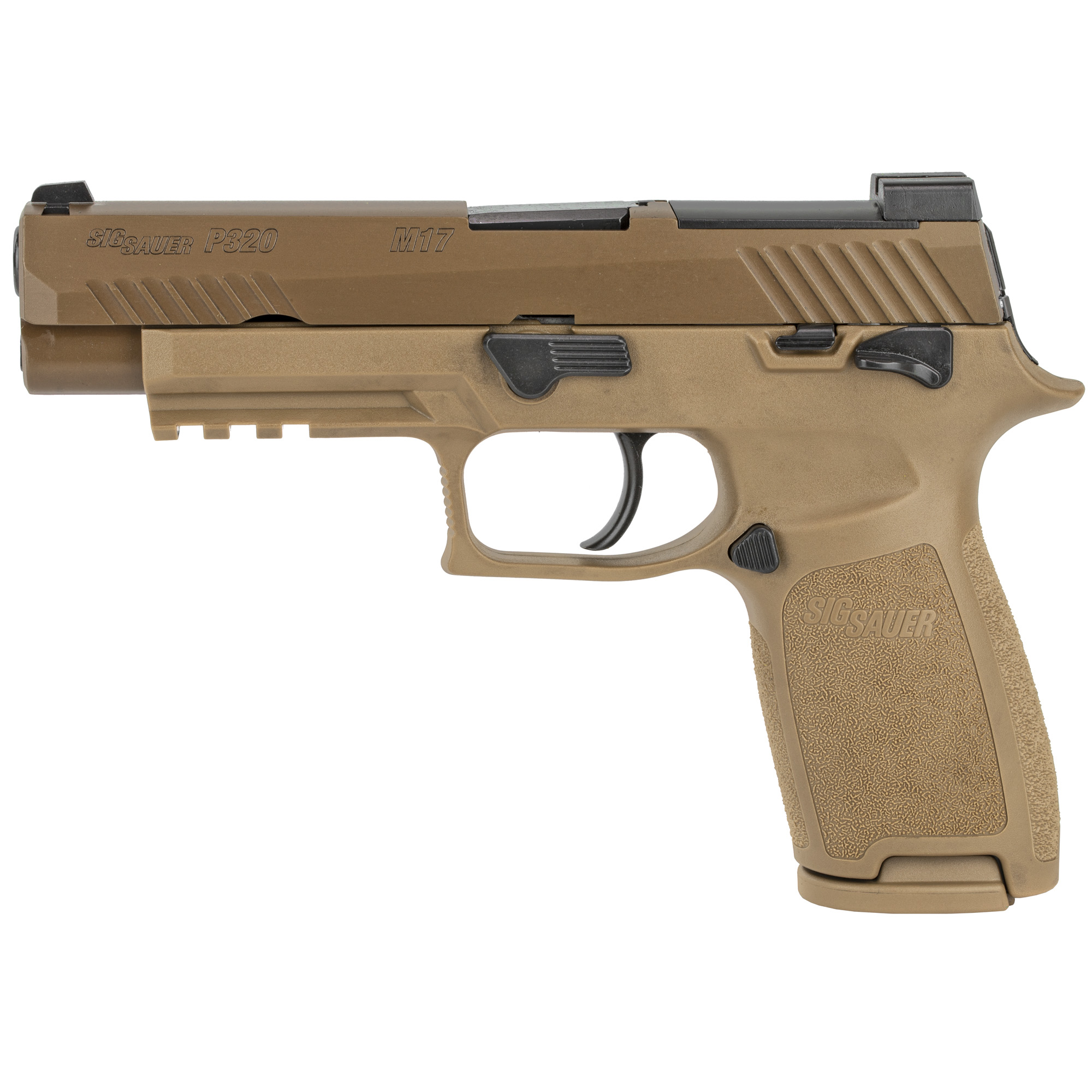 SIG Sauer P320-M17 Full Size, Semi Auto Pistol 9mm, 4.7" Barrel, 17/21 Rounds, SIGLITE Sights, Manual Safety, Coyote Tan, MPN #