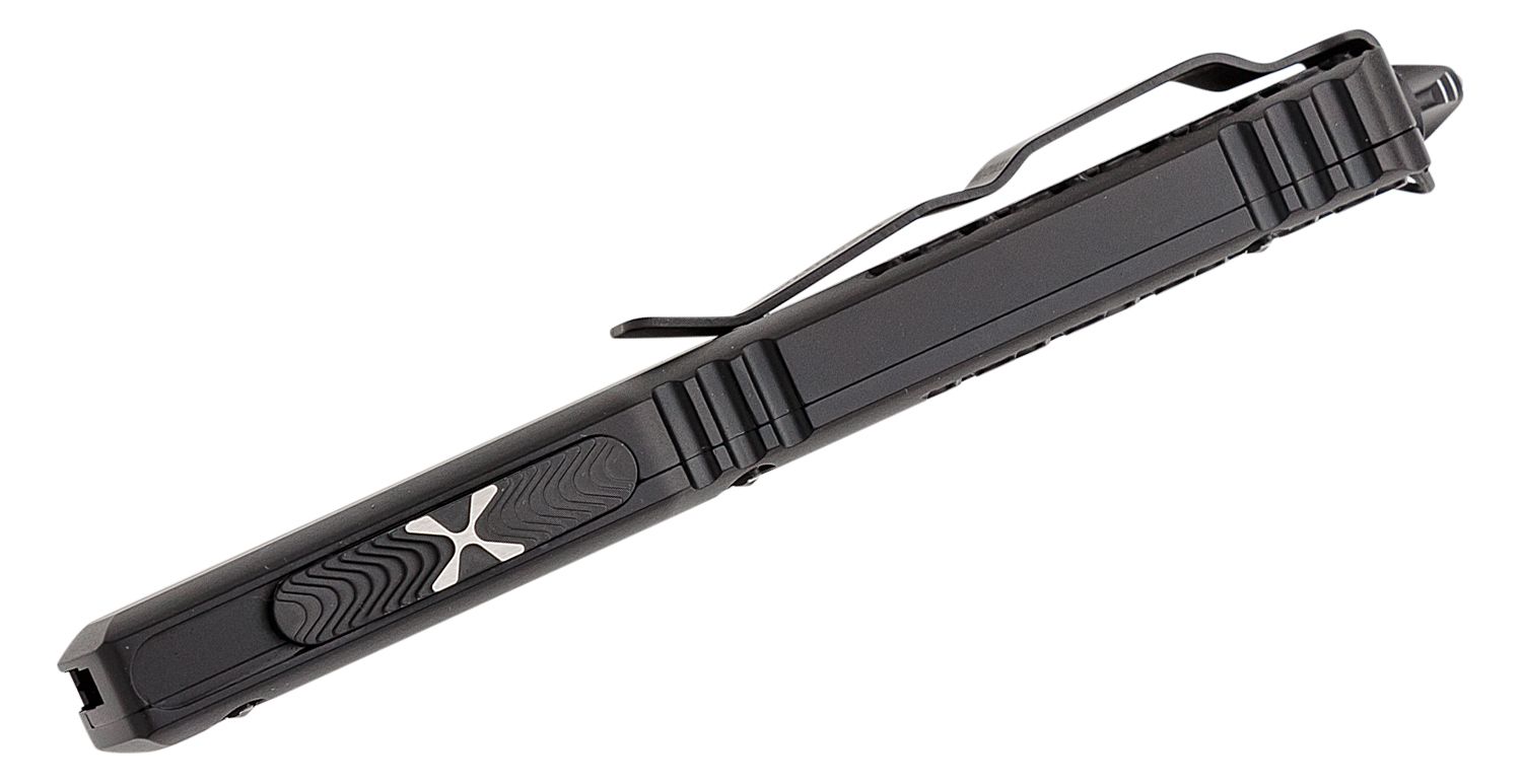 Microtech | 122-D3JK | Ultratech Jedi Knight | AUTO OTF 3.46" | | Blue Double Serrated Edge Dagger Blade |Black Aluminum Handles