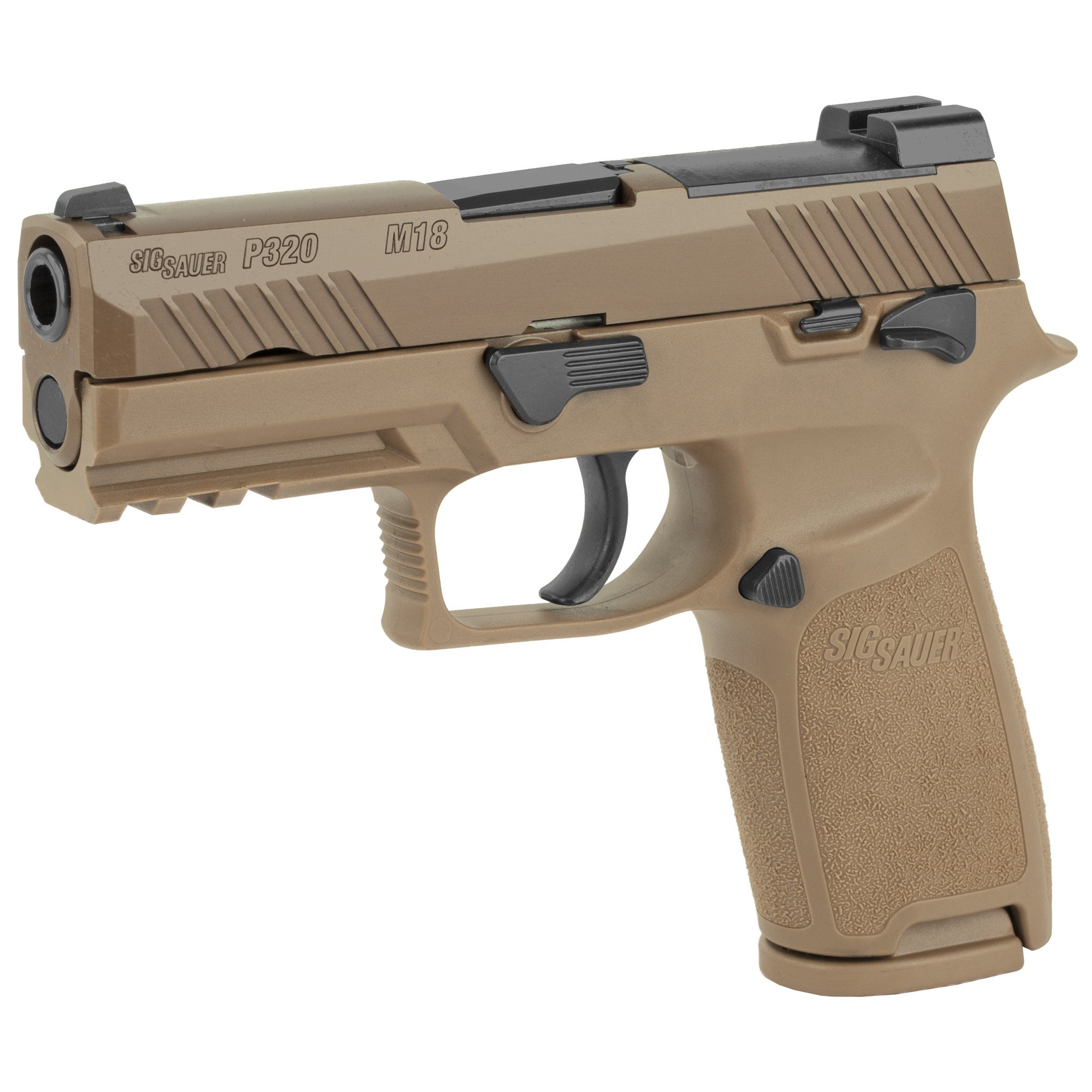 SIG Sauer P320-M18, 9mm, Semi Auto Compact Pistol, Coyote Tan, MPN # 320CA-9-M18-MS, UPC:798681607556