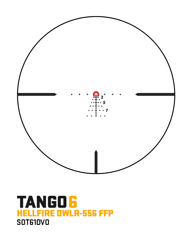 Sig Sauer TANGO6T 1-6x24mm, 30mm FFP, DWLR-556 Ilum Reticle, 0.2 MRAD, DVO Riflescope, Flat Dark earth, MPN #SOT61DVO, UPC: 7986